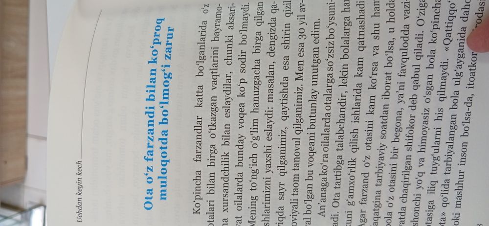"UCHDAN KEYIN KECH" Bolajonlar tarbiyasi uchun ajoyib kitob