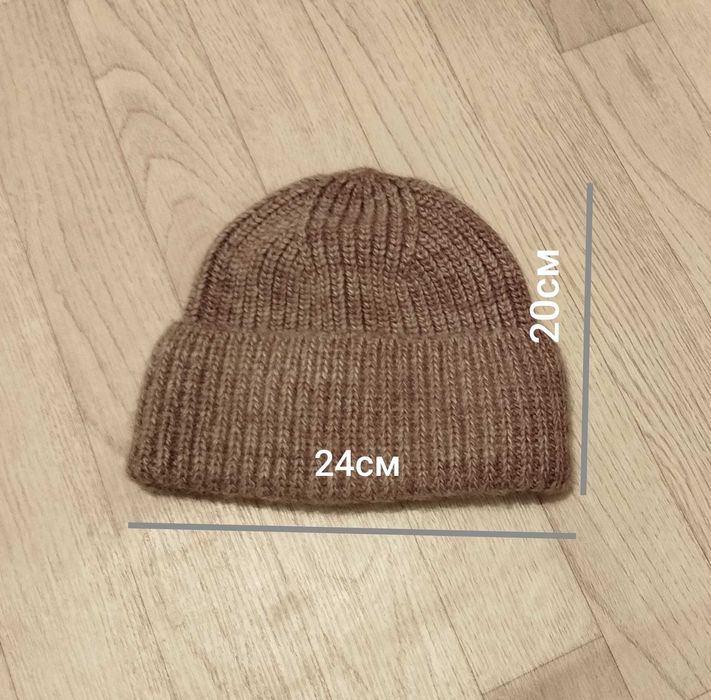 вязаная теплая шапка бинни унисекс