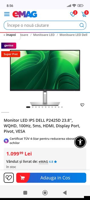 Monitor Dell p2425h
