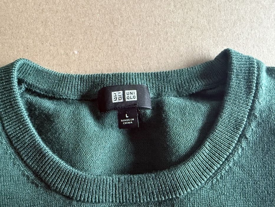 100% вълна Uniqlo Wool Pullover мъжки пуловер - L-М