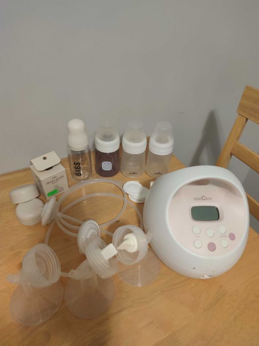 Pompa de sân Spectra S2 Plus – completă, 3 biberoane, 3 flanșe, tetină nouă + cadou BIBS