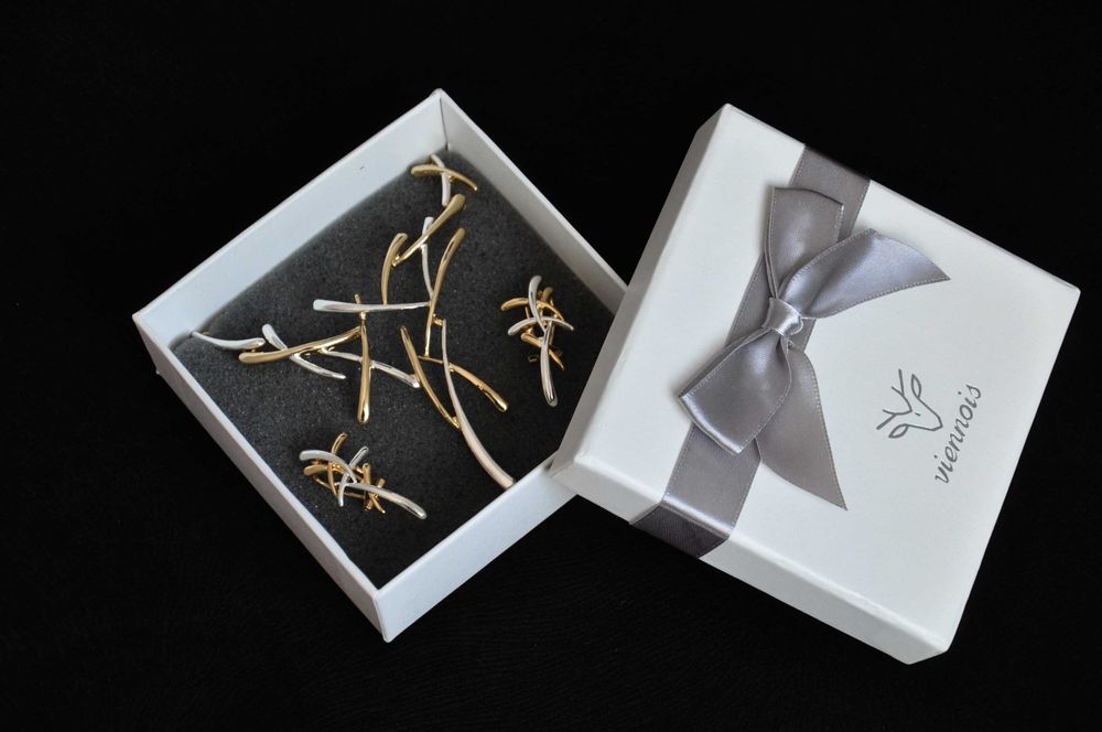 Colier si cercei, set Viennois cutie cadou