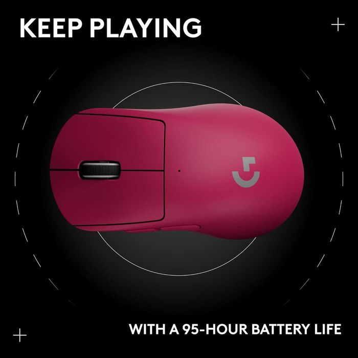Геймърска мишка Logitech G PRO X Superlight 2 - Magenta (Нова, USB-C)
