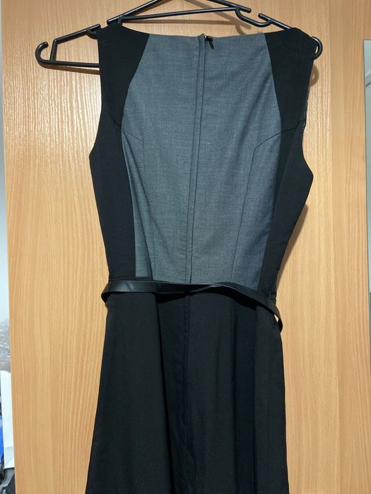 Черна лятна офис рокля H&M, XS с колан