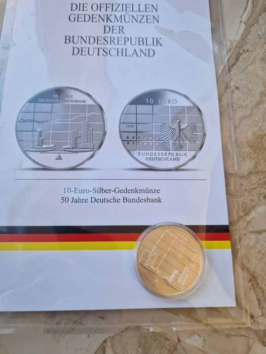 Сребърна 10 евро 2007г Германска Федерална Банка