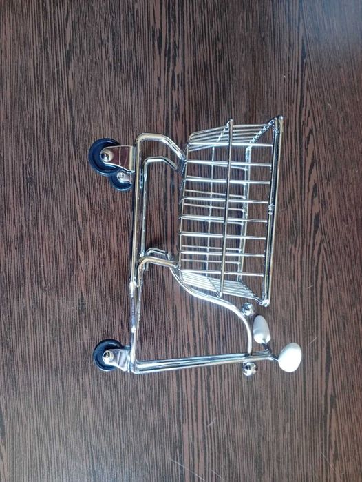 Mini coș de cumpărături metalic suport birou