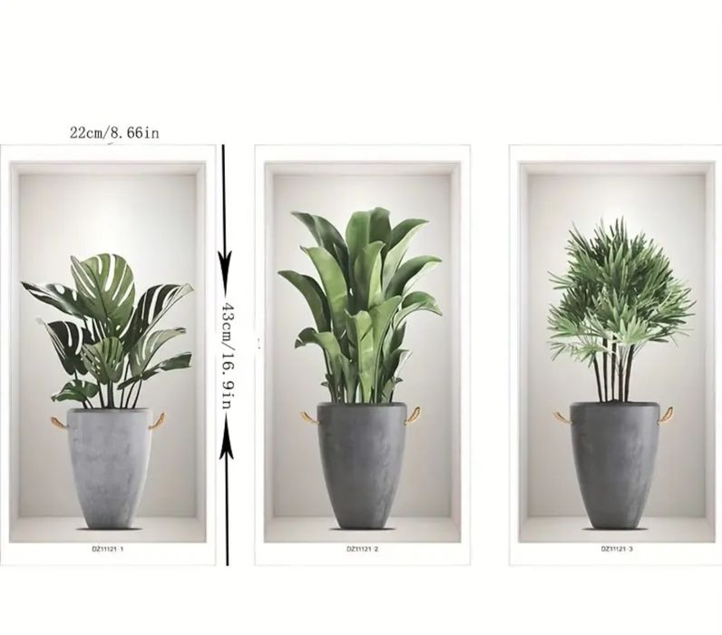 Tablouri Autocolant de Perete 3D - 3 Bucăţi Dec