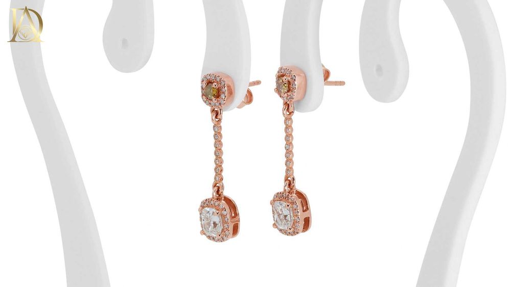 Нови Златни Обеци с 1.53кт Естествени Диаманти