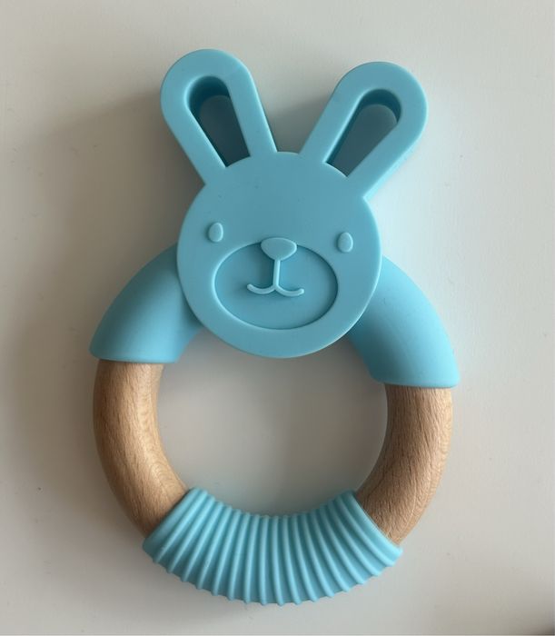 Силиконова гризалка- зайче | Подарък за бебе новородено