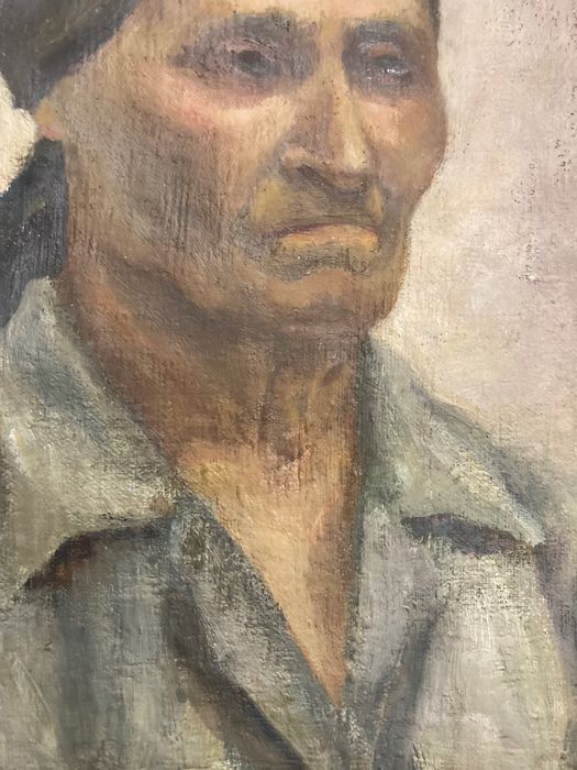 Portret de tarancă, școala Baia Mare, ulei pe pânză de sac, maghiar