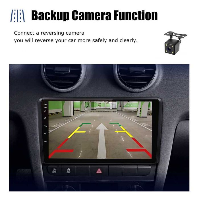 Audi A3 03/12 9” 2-DIN с Android’14, 4G/LTE, WiFi, 4/64GB, 8-core CPU