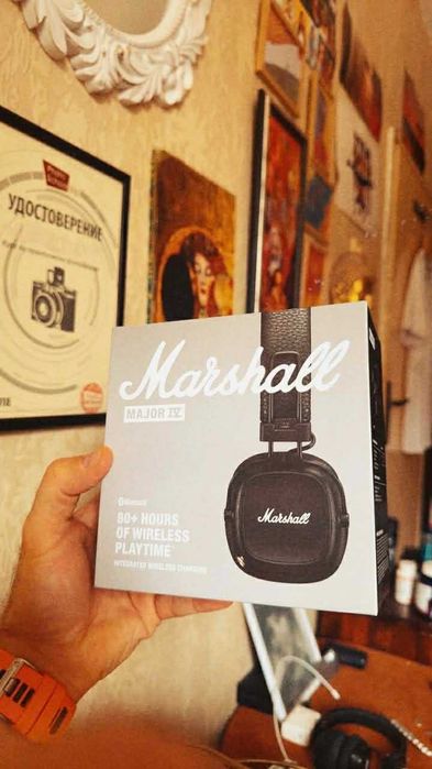 НОВИ!!! Слушалки Marshall Major IV – Bluetooth, Черни