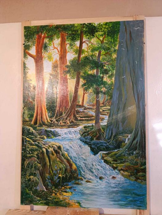 Картина размером 81 см ширина, 1 метр и 22 см высота