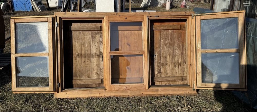 SET FERESTRE LEMN obloane cabana rustic geam termopan H 104 x L 119 Germania