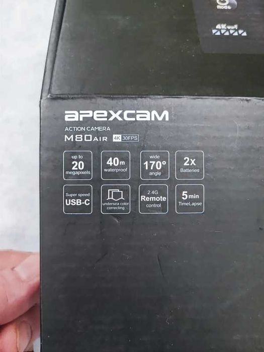 Cameră sport Apexcam M80 Air 4K WiFi, 20MP, waterproof 40m,set complet