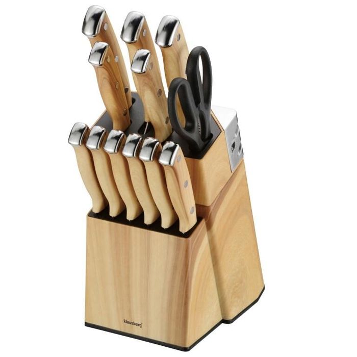 Set cutite de bucatarie din otel inoxidabil cu suport, manere
