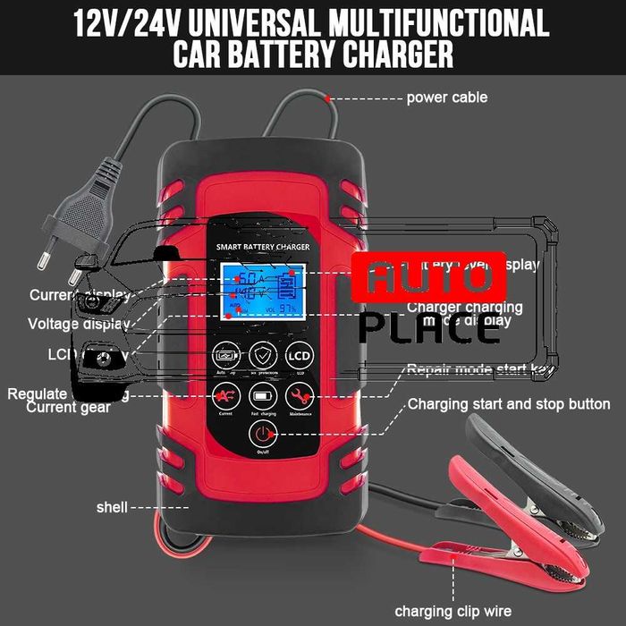 Смарт Зарядно 4AH - 100AH Smart Charger 12V/24V