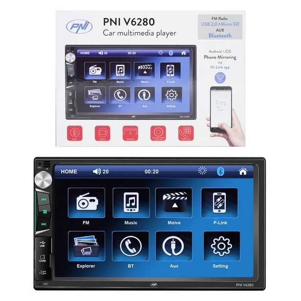 Multimedia player auto PNI V6280 cu touchscreen, functie Bluetooth