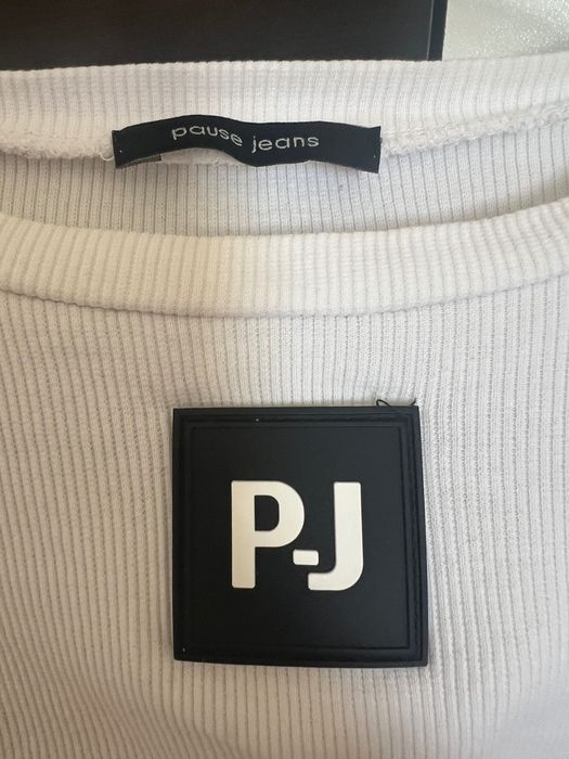 Бяла тениска Pause Jeans, размер L