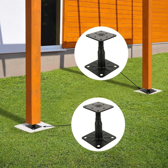 Suport stalp regtabil, Akolafe, 10-15cm, 75x95mm, otel