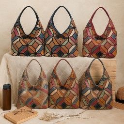Дамска чанта с уникален пачуърк дизайн