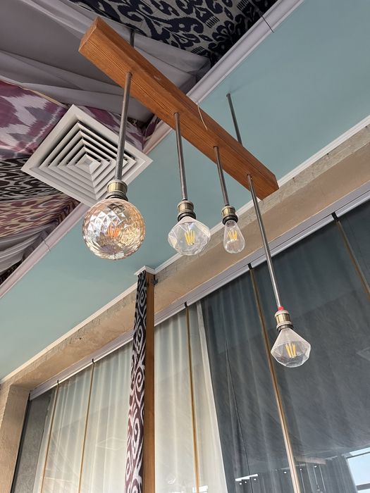 Люстра светильник дерево потолочная лофт