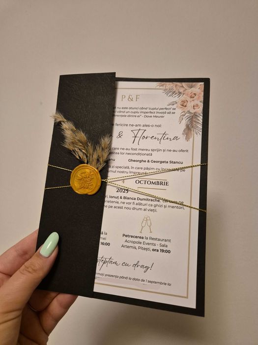 Invitatii nunta, botez, plicuri dar personalizate, meniuri, flyere
