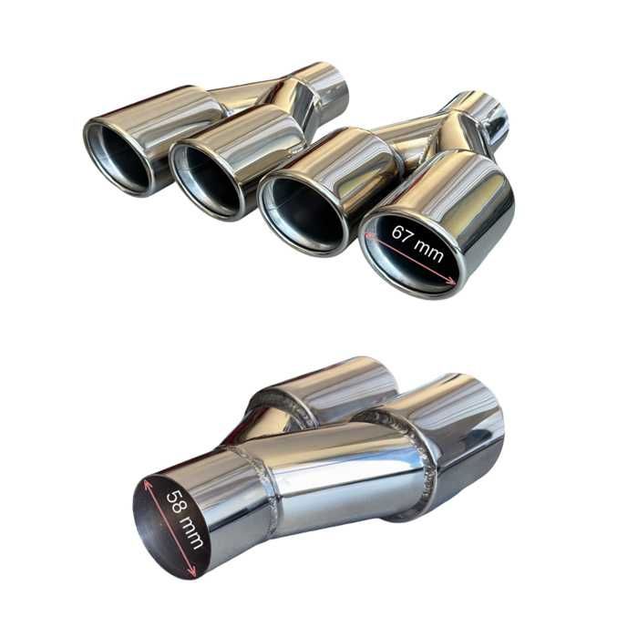 Накрайник ауспух 3022  2 БРК-Т входа-58мм изхода-67мм