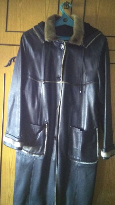 Сюртук кожаный чёрный