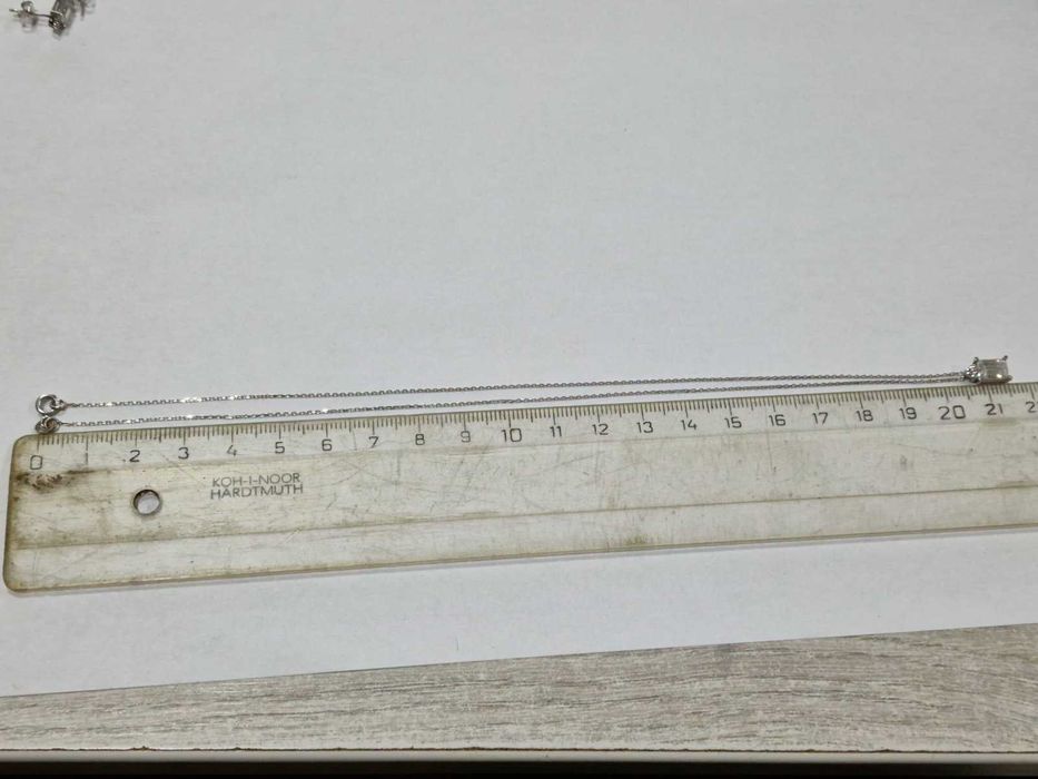 Комплект бяло злато 14К / синджир, обеци и пръстен / 6,16 гр.