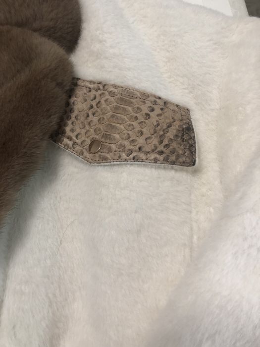 Шуба алькантара воротник норка