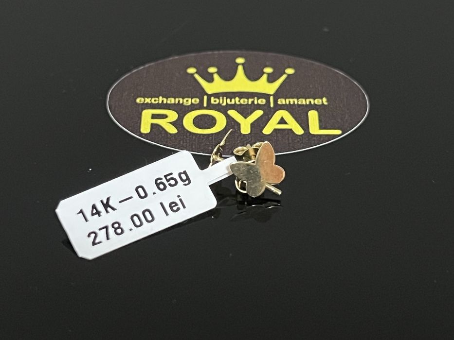 Bijuteria Royal CB : Cercei copil fluture aur 14k 0,65 grame