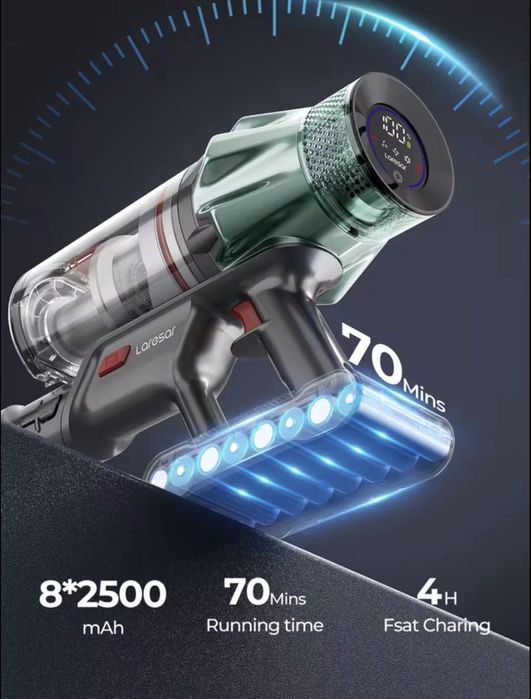 НОВО! Laresar V7 PRO Безжична вертикална прахосмукачка 600W 65KPA