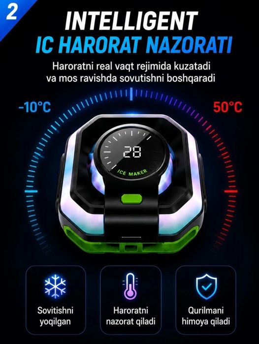 Hk 5 PRO — Smartfoningiz uchun kuchli sovutish