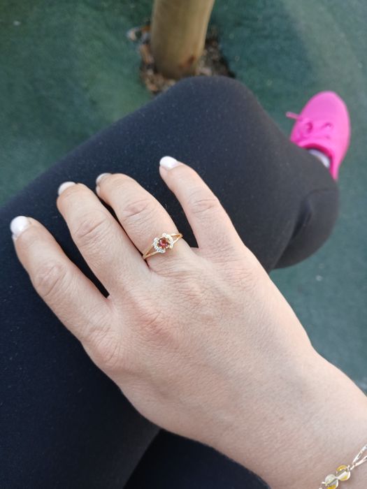 Inel cu granat 14 k