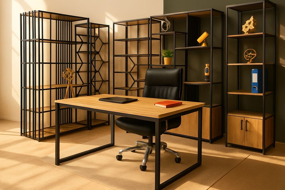 Кресло Стеллаж Стол Стул Лофт услубида барчаси бир жойда