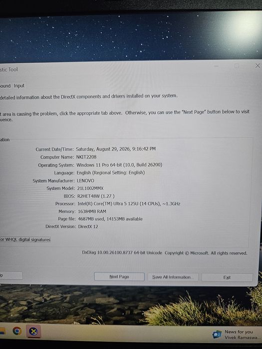 Lenovo Thinkpad L14 Gen5/Ultra 5 125U/16GB/512Gb