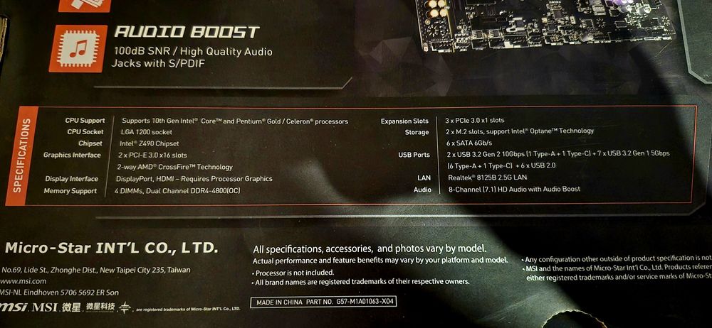 Placa baza MSI MPG Z490 GAMING PLUS Socket 1200 Full Box