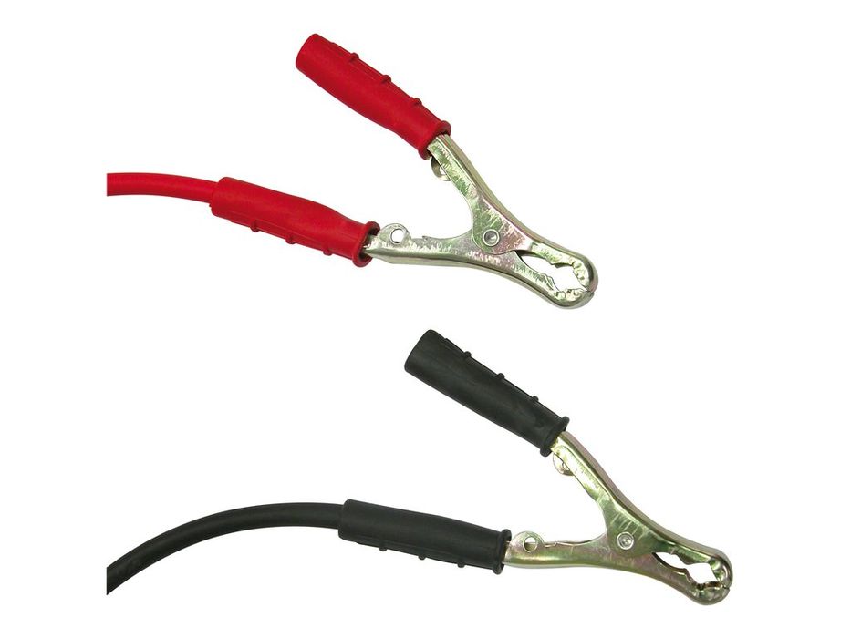Cabluri transfer curent baterii Carpoint 16mm2, 2.3 m, pentru 12V si 24V, cu clesti metalici si manere izolate