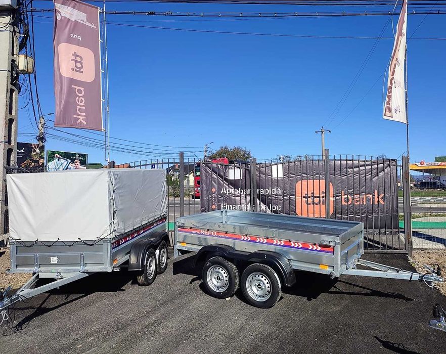 Remorca 750 Kg 2 Axe Dimensiune 240x125x39 Cm, CIV Gratuit