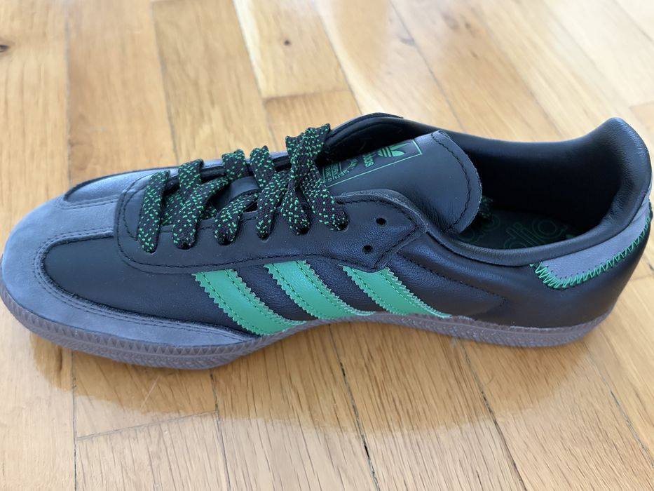 ADIDAS SAMBA OG W Core Black/ Green/ Grey, естествена кожа