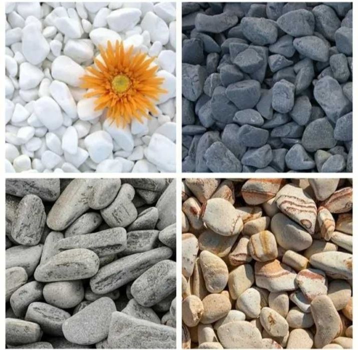 Piatra decorativa de gradina alba si multicolora