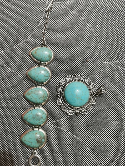 Кулон, браслет из бирюзы