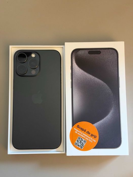 Iphone 15 Pro Max, 256Gb, black Titanium, sănătate baterie 86%,foarte bine întreținut
