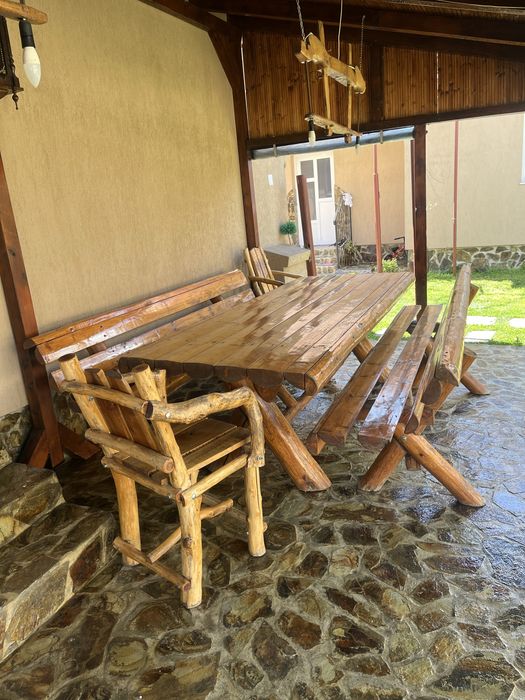 Mobilier terasa lemn masiv