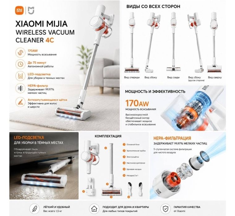 Продам пылесос Xiaomi Mijia (новый)