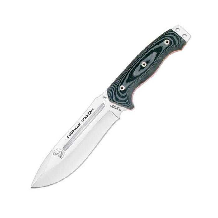 Cutit tactic Cudeman Spartan, maner micarta neagra, lama otel MoVa, teaca Kydex