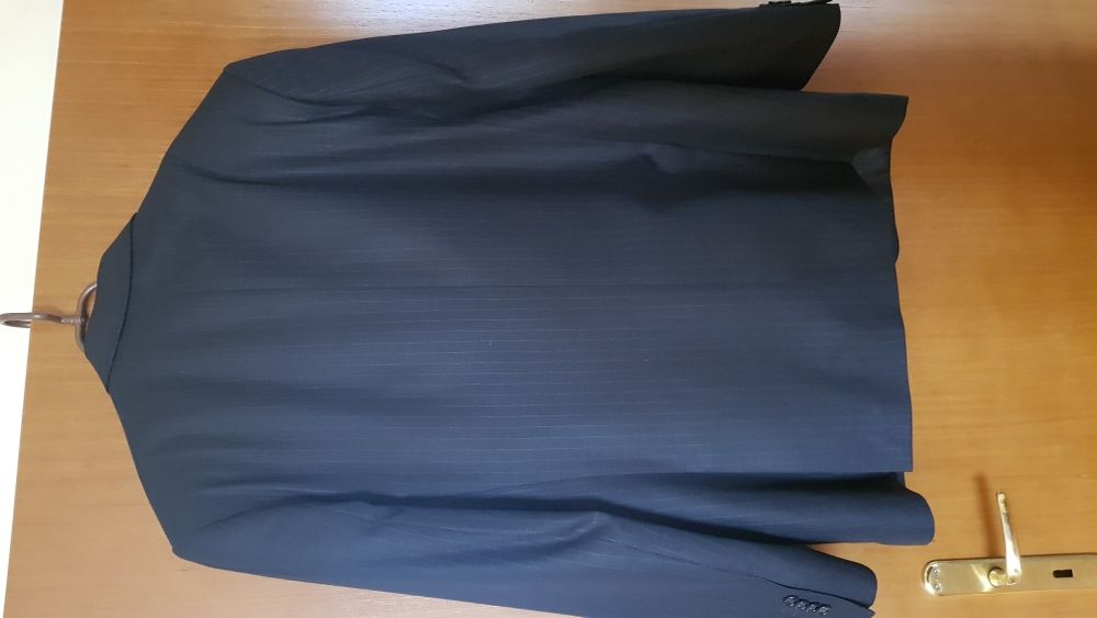 Мъжки черен костюм, SAGE Plaza, сако и панталон, р-р 48 ( М/L )
