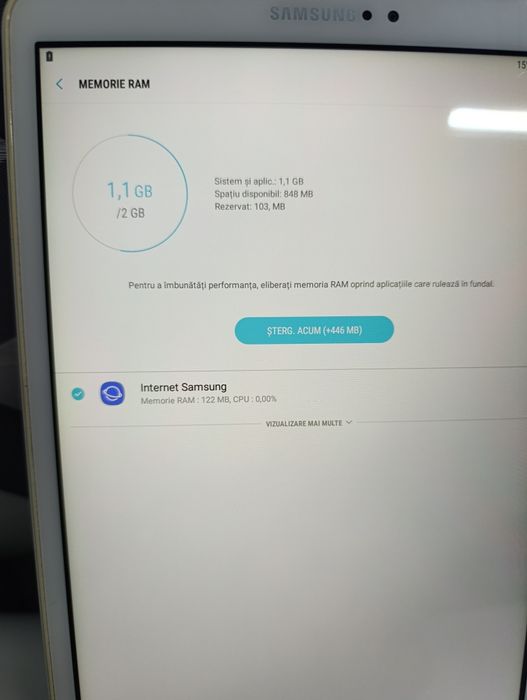 Tableta 10 inch Samsung t580 2gb ram 16 gb android 8.1 perfect funcțio