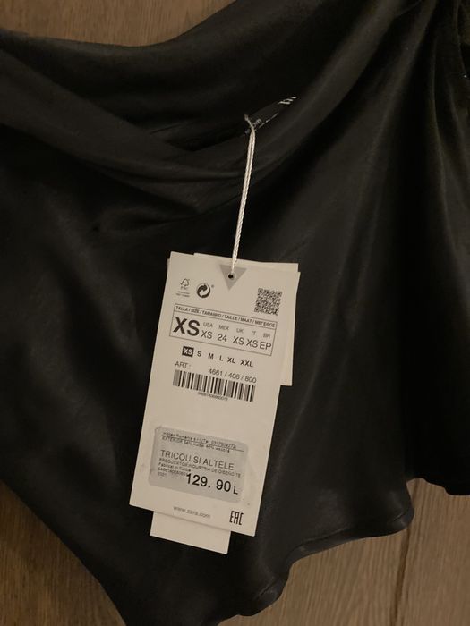 Bluza cu lant top asimetrica pe un umar Zara noua cu eticheta